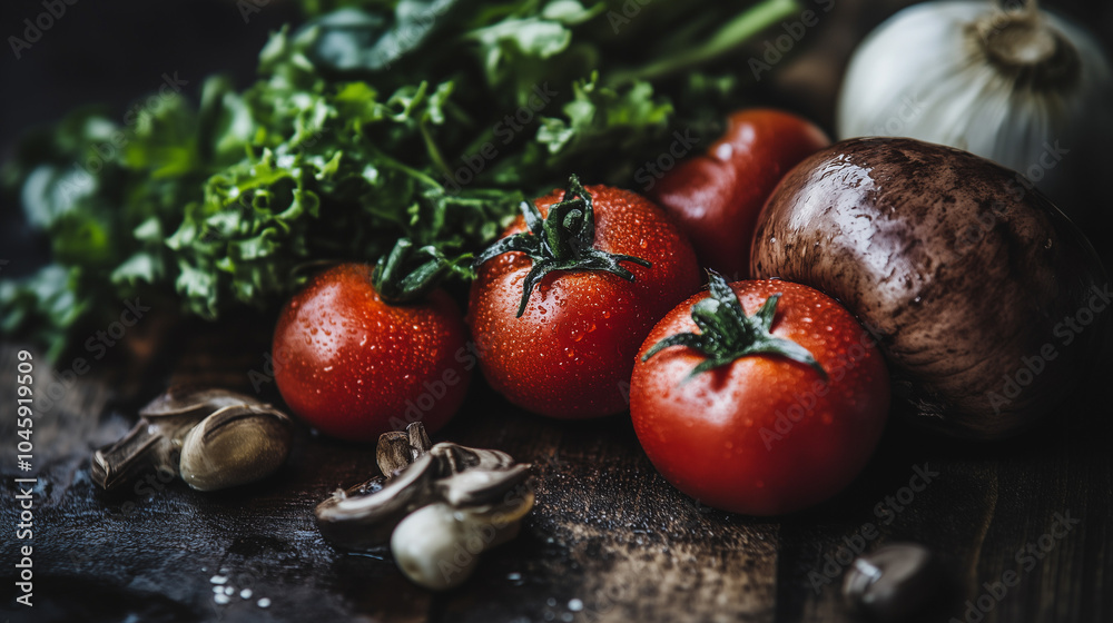 Fresh Vegetables Frame on Wooden Background with Copy Space Fresh Vegetables Frame on Wooden Background with Copy Space