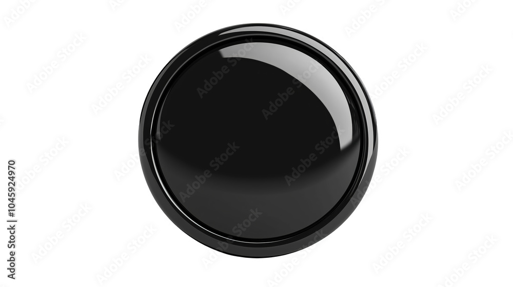 Glossy Black Round Button for Digital Interfaces and Graphic Designs to Enhance User Interaction Elements and Modern UI Aesthetics Glossy Black Round Button for Digital Interfaces and Graphic Designs to Enhance User Interaction Elements and Modern UI Aesthetics