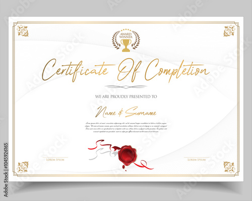 Certificate or diploma retro design template vector illustration