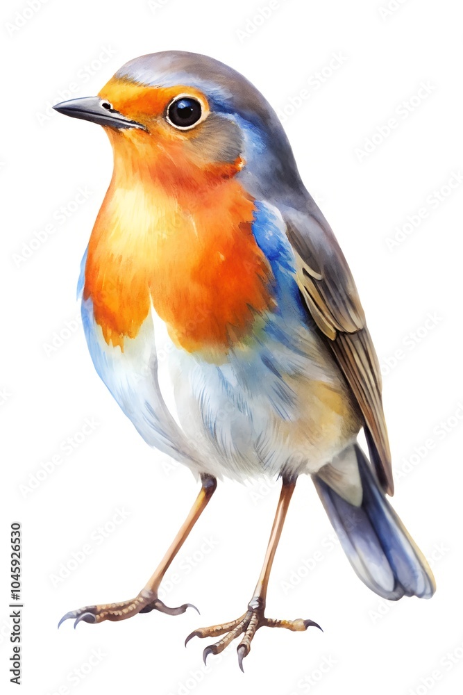 watercolor robin isolated on white background watercolor robin isolated on white background
