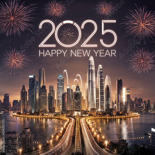 Celebrate the arrival of 2025 with stunning fireworks, vibrant cityscapes, and glowing typography. A perfect image to welcome the New Year, filled with festive energy and bright new beginnings!