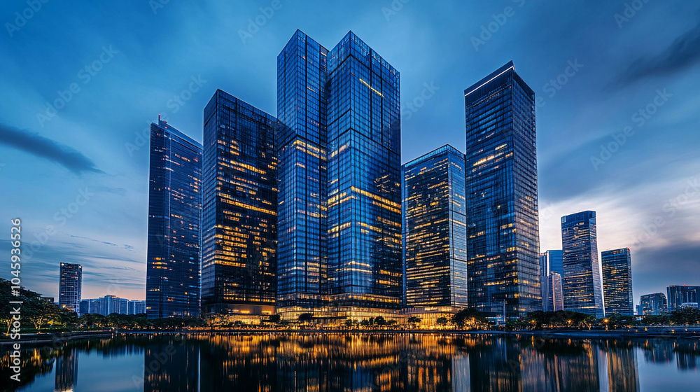 Obraz premium Urban Twilight Reflections