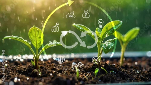 Circular economy symbol. Resource production and consumption in any economy that involves sharing, leasing, reusing, repairing,Eliminate waste and pollution. Circulate products and materials Regenera