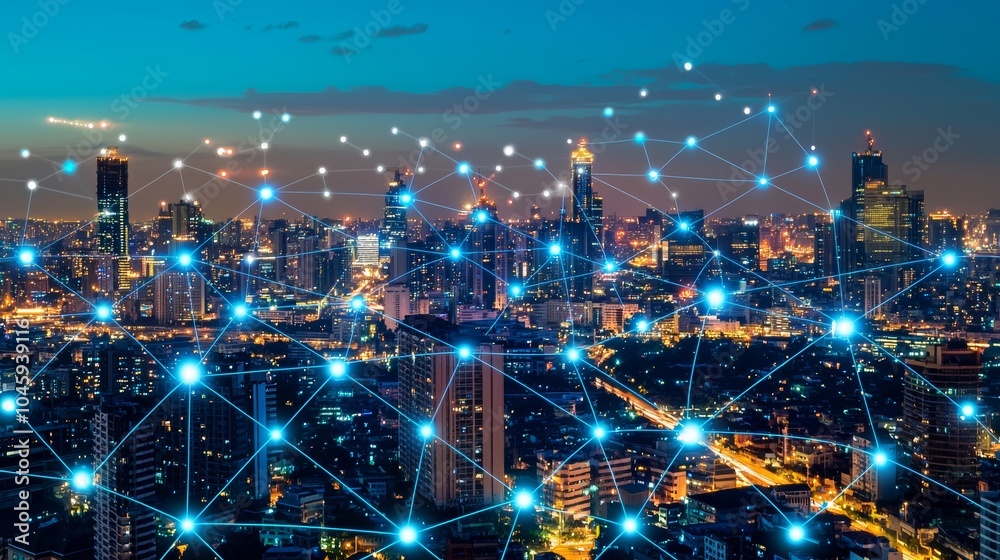 Fototapeta premium Abstract light wave effect created in digital technology design. This seamless modern art of energy in cyberspace creates an electric system with diagram pattern perfect for futuristic style