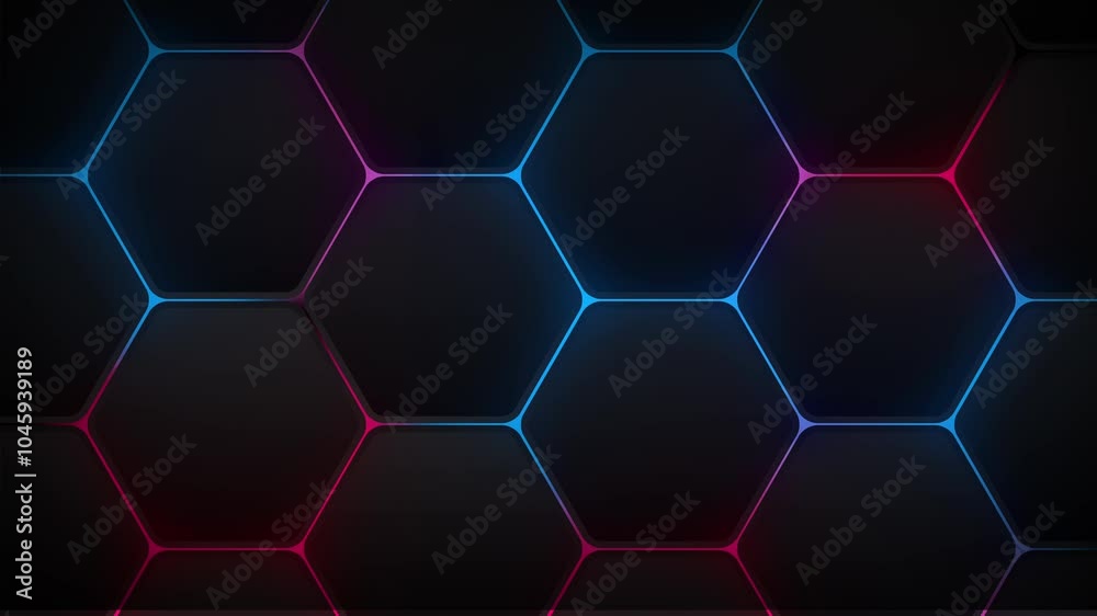 A mesmerizing hexagonal pattern with vibrant neon accents abstract background seamless loop A mesmerizing hexagonal pattern with vibrant neon accents abstract background seamless loop