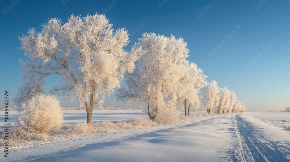 Obraz premium Frost-covered trees