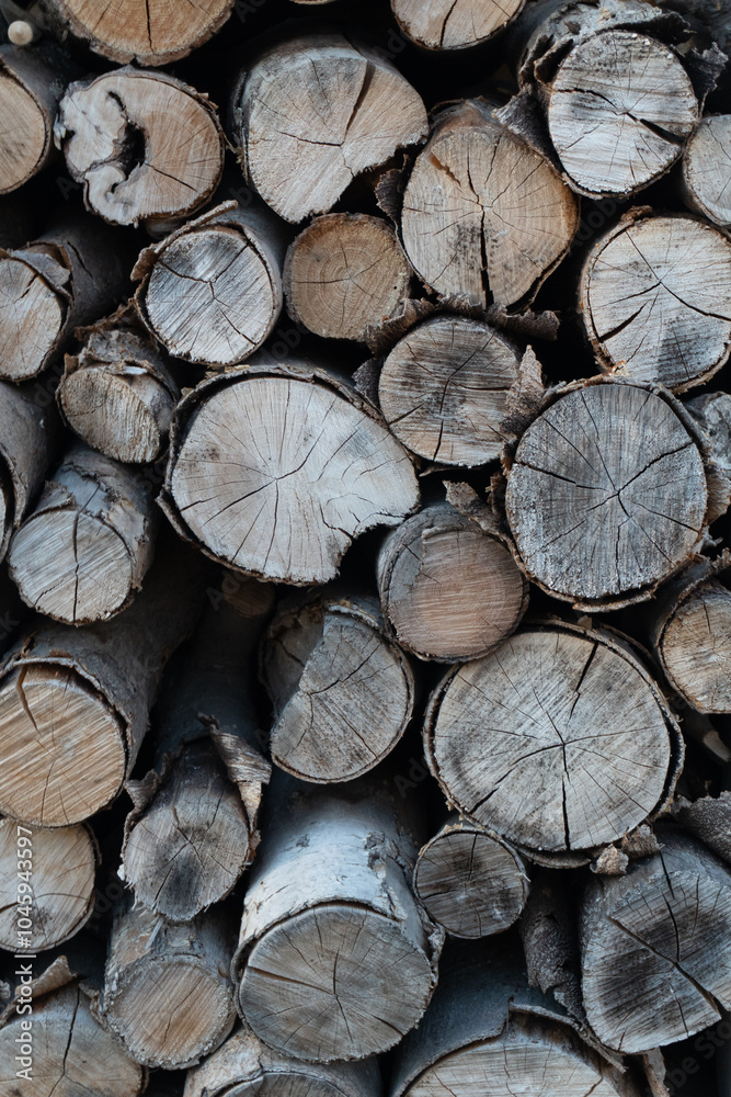 Neatly stacked firewood arranged in a uniform pile, showcasing the natural texture of the wood. The rough, uneven surfaces of the logs create a rustic pattern. Neatly stacked firewood arranged in a uniform pile, showcasing the natural texture of the wood. The rough, uneven surfaces of the logs create a rustic pattern.