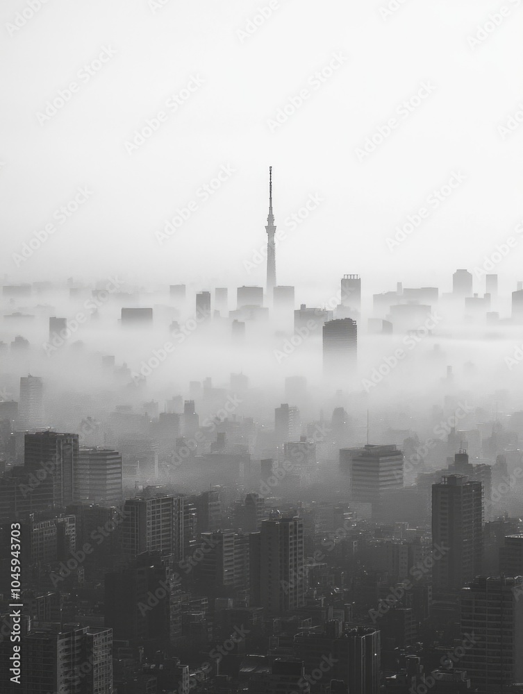 Obraz premium Foggy Cityscape
