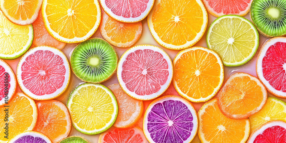 Vibrant slices of citrus and kiwi fruit for freshness and health inspiration Vibrant slices of citrus and kiwi fruit for freshness and health inspiration