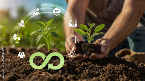 Circular economy concept for future business growth and environmental sustainability and reduce pollution for future business and environmental growth.4k corporate video