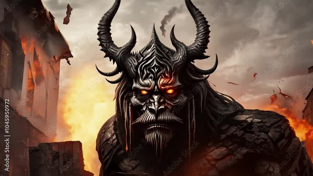 Burning Building Demon daemon devil creature underworld hell fire ...