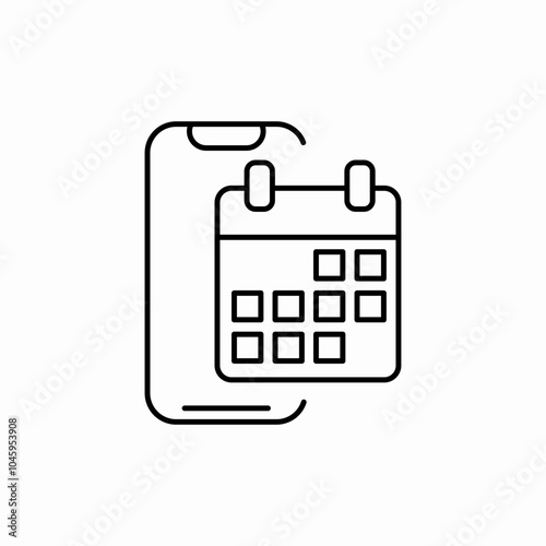 phone calendar icon sign vector