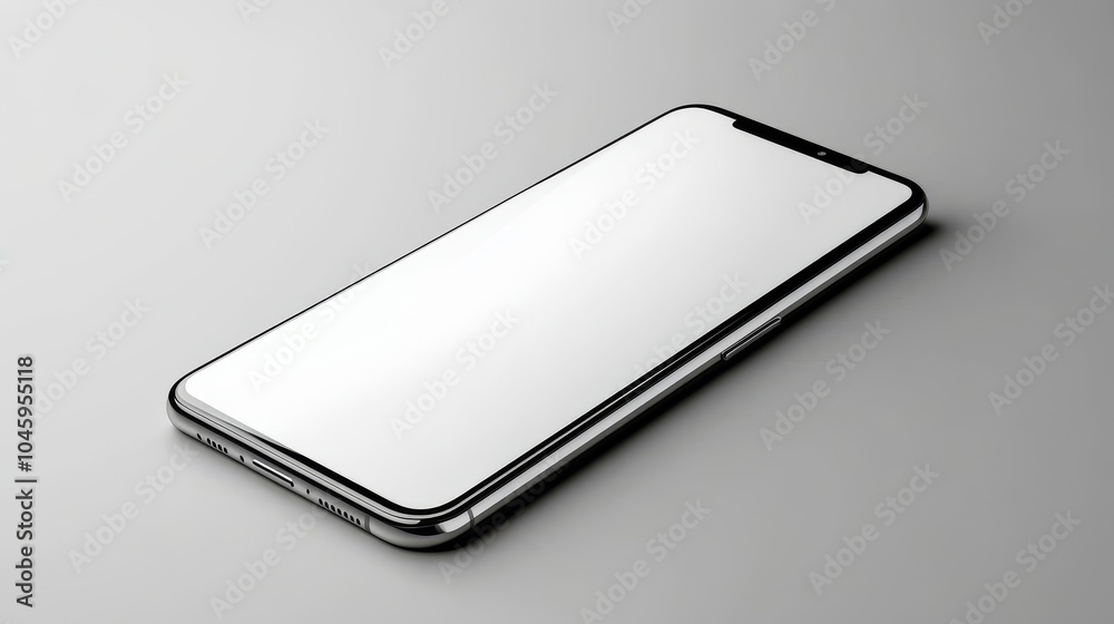 Smartphone mockup, blank screen, tilted angle, vector illustration Smartphone mockup, blank screen, tilted angle, vector illustration
