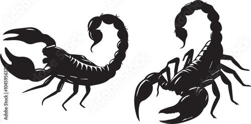 Scorpion silhouette vector EPS  SET