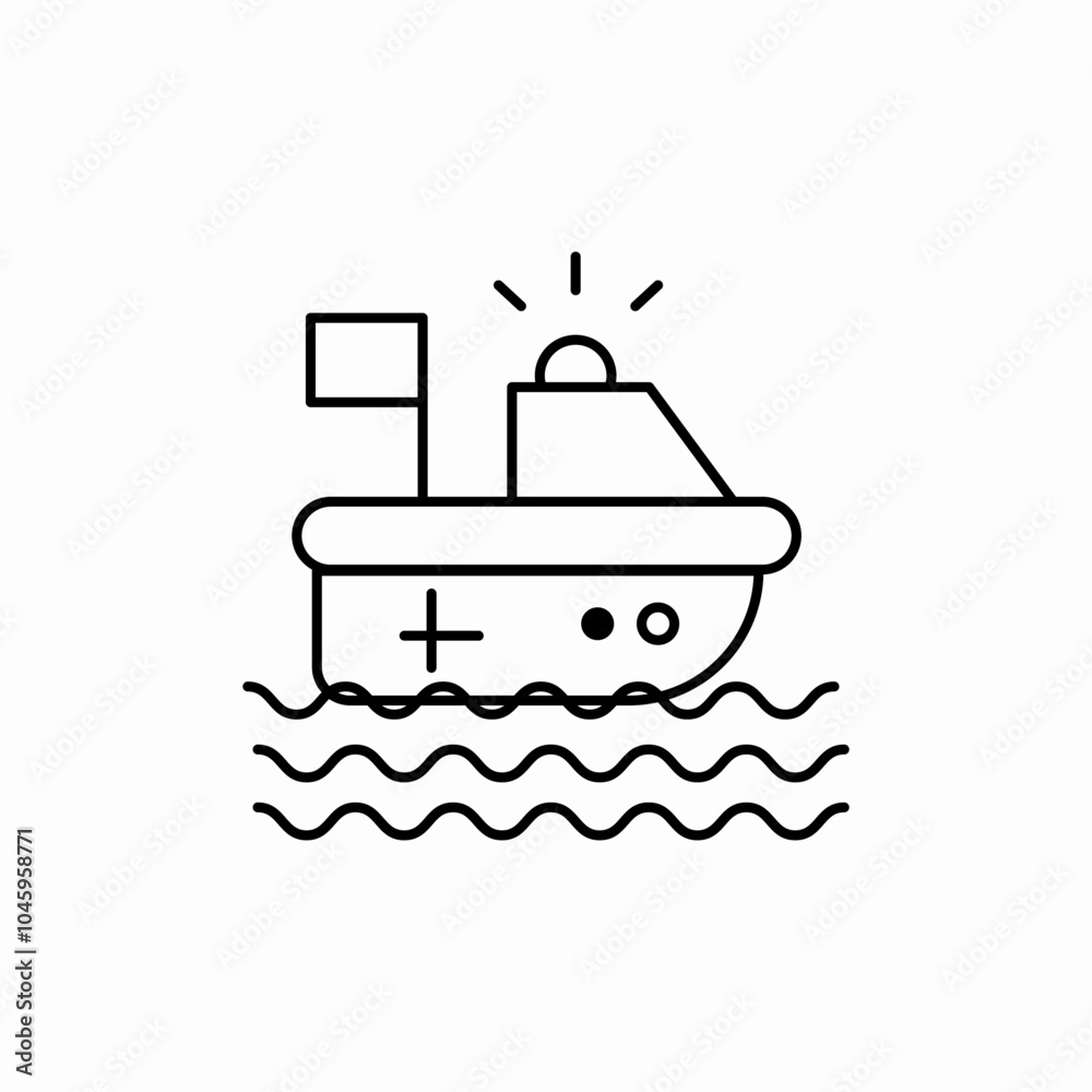 ambulance boat icon sign vector ambulance boat icon sign vector
