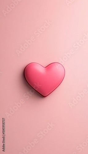 A pink heart-shaped object on a soft pink background.