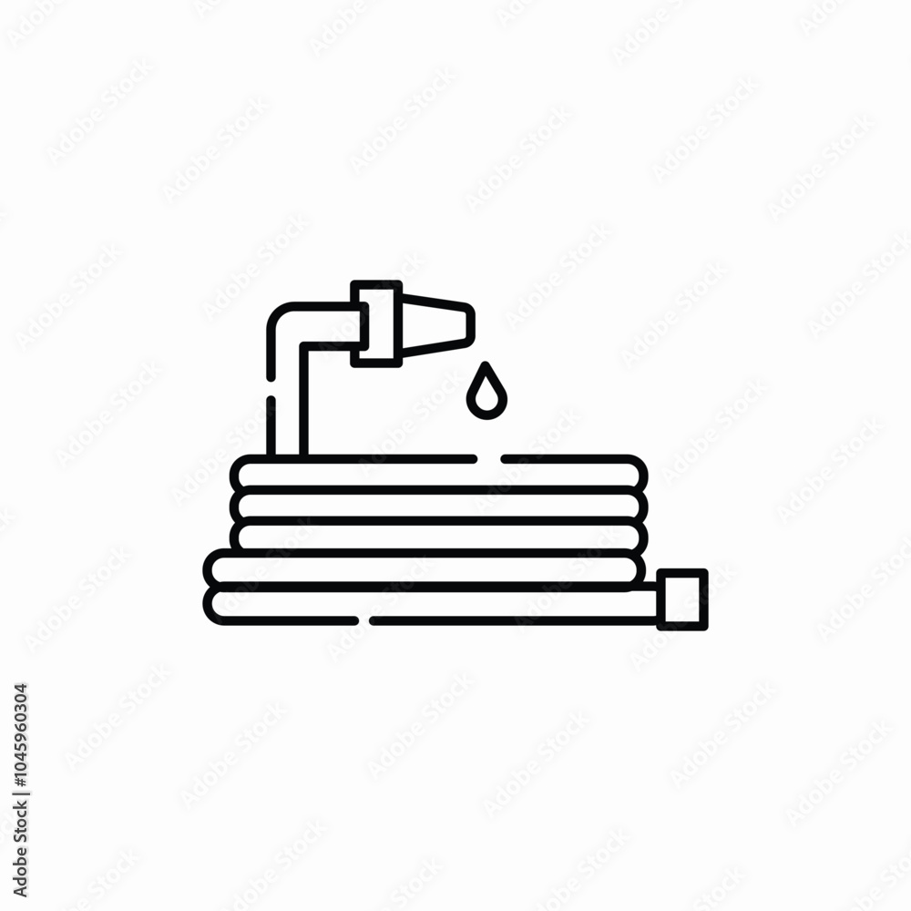 water hose icon sign vector