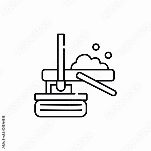 window mop bucket icon sign vector