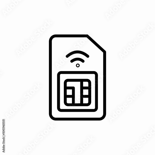 wireless sim card icon sign vector