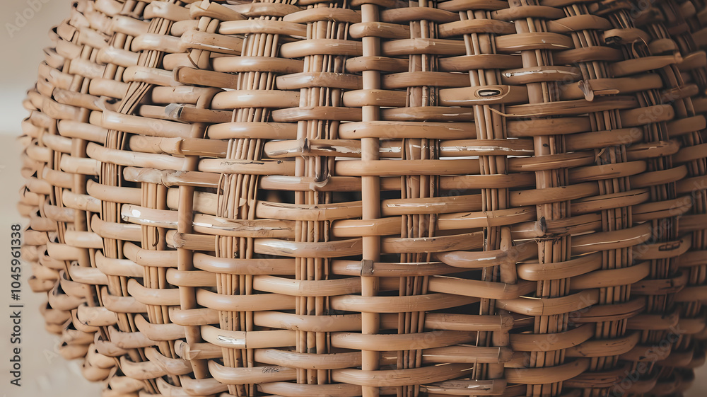 Close-up of a beautifully woven wicker basket showcasing intricate patterns and natural texture. Close-up of a beautifully woven wicker basket showcasing intricate patterns and natural texture.