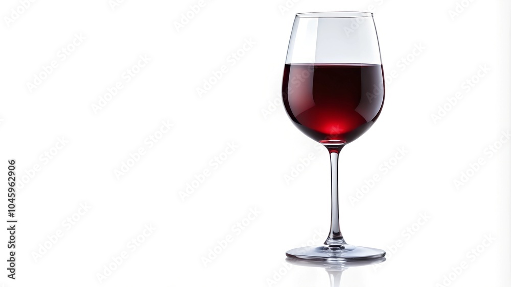 Elegant Glass of Red Wine on White Background Elegant Glass of Red Wine on White Background