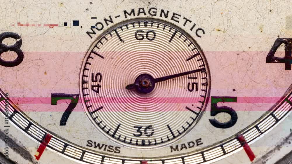 Antique wrist watch macro with code 