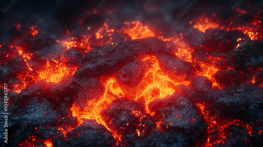 Seamless hot texture. Danger terrain heat- fluid metal. Burning coals- crack surface. Abstract nature pattern- glow faded flame. Seamless hot texture. Danger terrain heat- fluid metal. Burning coals- crack surface. Abstract nature pattern- glow faded flame.