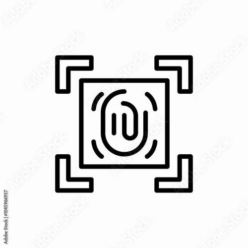 finger print scan icon sign vector