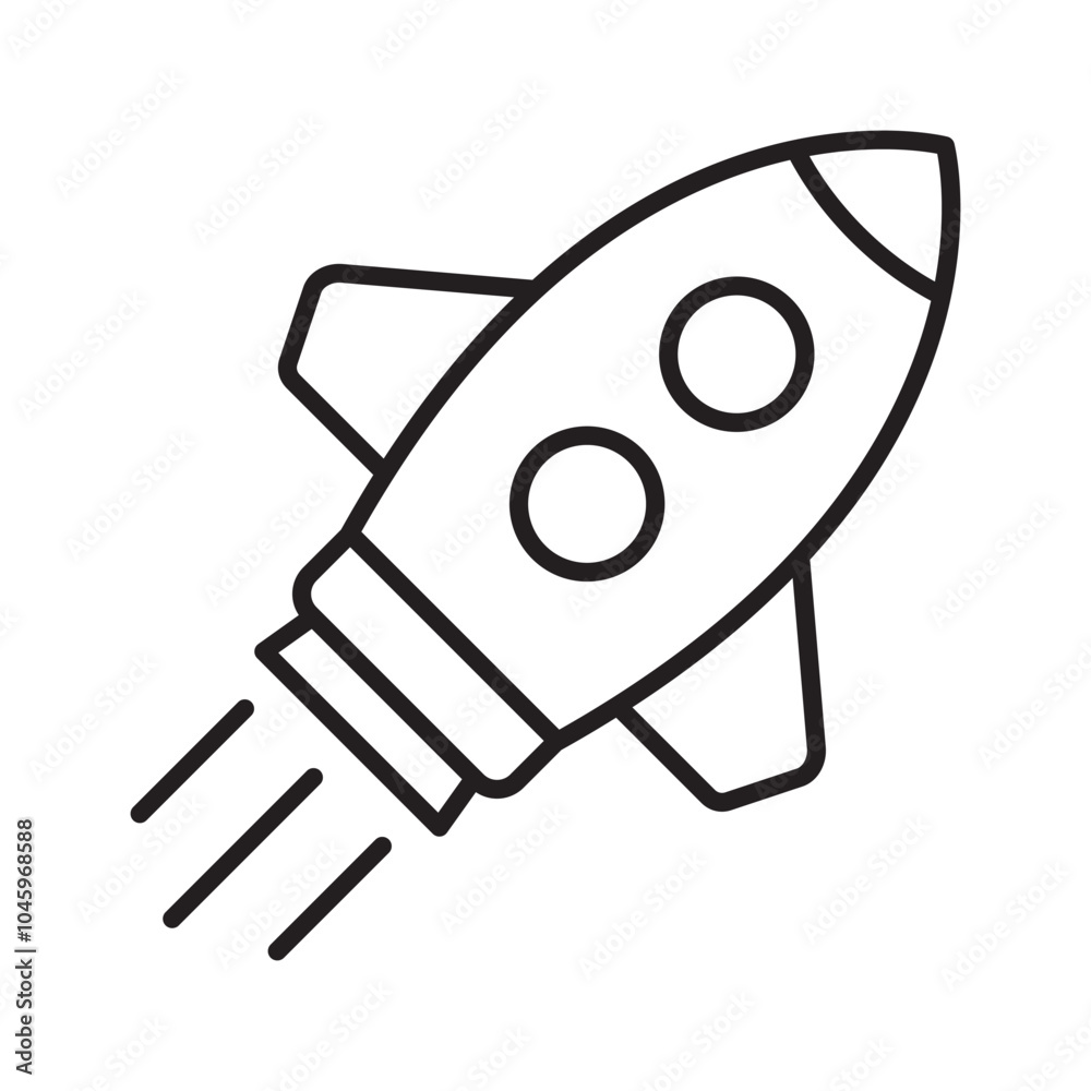 Rocket line icon. Flying rocket icon. Rocket line icon. Flying rocket icon.