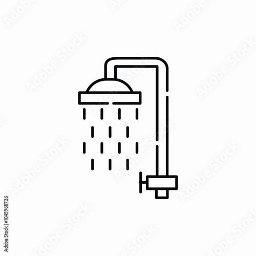 shower bathroom icon sign vector