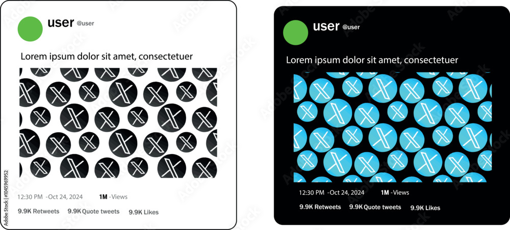 X, Twitter post mockup. X post with tweet image and text. Social media ...