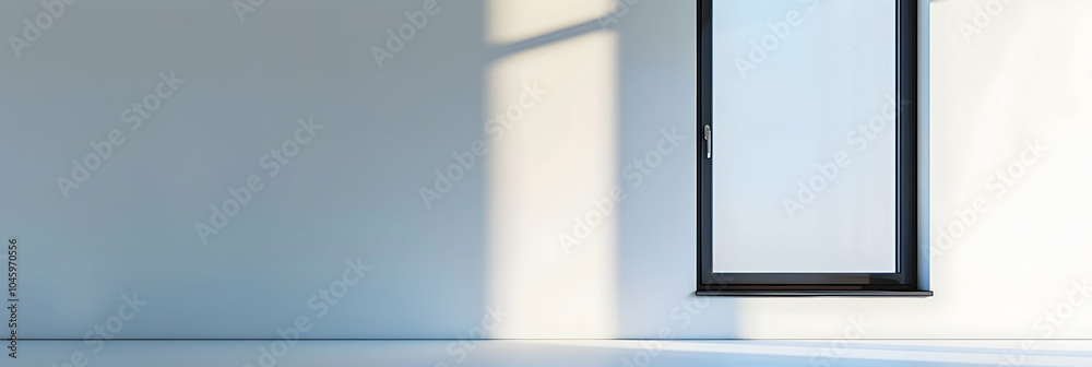 A Minimalist Interior Featuring a Beautiful Window and Abundant Natural Light from the Outdoors A Minimalist Interior Featuring a Beautiful Window and Abundant Natural Light from the Outdoors