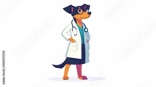 Wallpaper Mural Anthropomorphic animal doctors in medical uniforms, providing healthcare services, perfect for stock images related to veterinary, medical professionals, or healthcare illustrations Torontodigital.ca