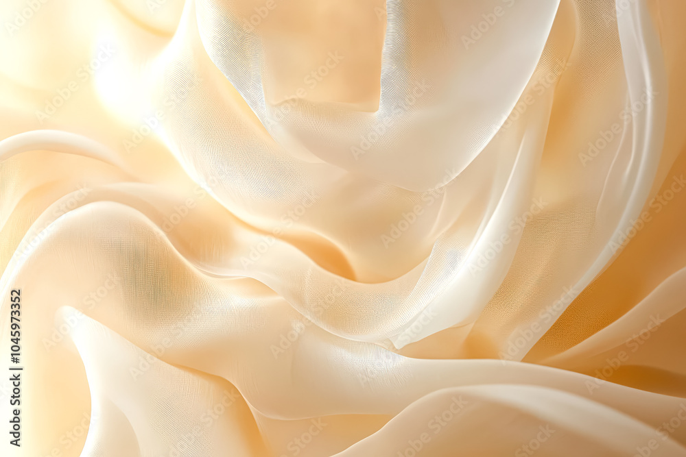 Obraz premium White and tan background with a pattern of waves. The waves are very thin and the background is very light