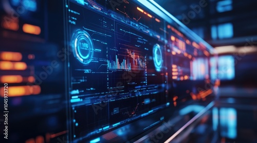 Holographic Sales Graph on Desktop Monitor: Visualizing Business Growth with Technology