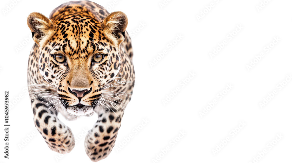 Fototapeta premium leopard jumping, isolated, transparent, png, background 
