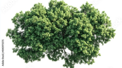 Lush green tree canopy isolated for design projects