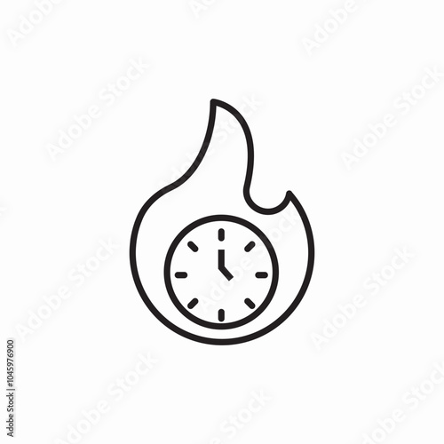 deadline clock fire icon sign vector