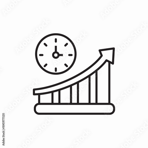 time ascending growth icon sign vector