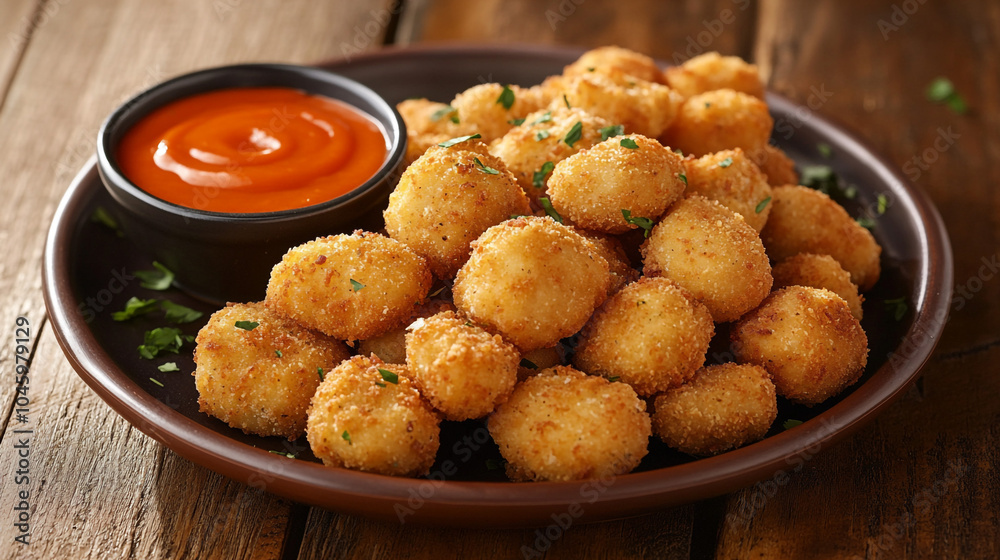 Crispy Fried Cheese Balls with Red Sauce Appetizer Snack Party Food Finger Food Crispy Fried Cheese Balls with Red Sauce Appetizer Snack Party Food Finger Food