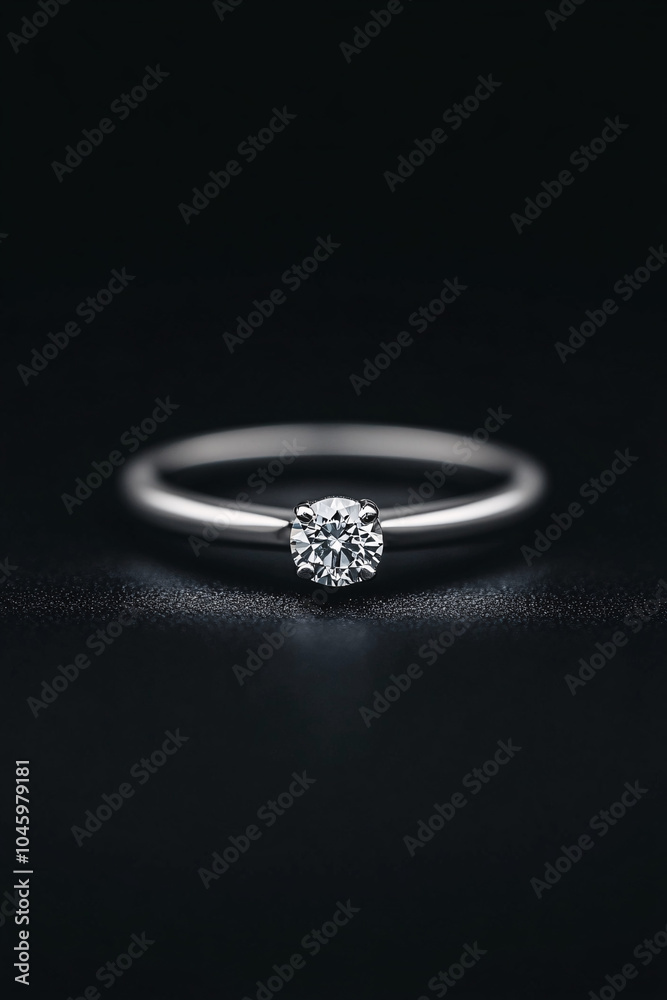 elegant diamond engagement ring on a black background elegant diamond engagement ring on a black background