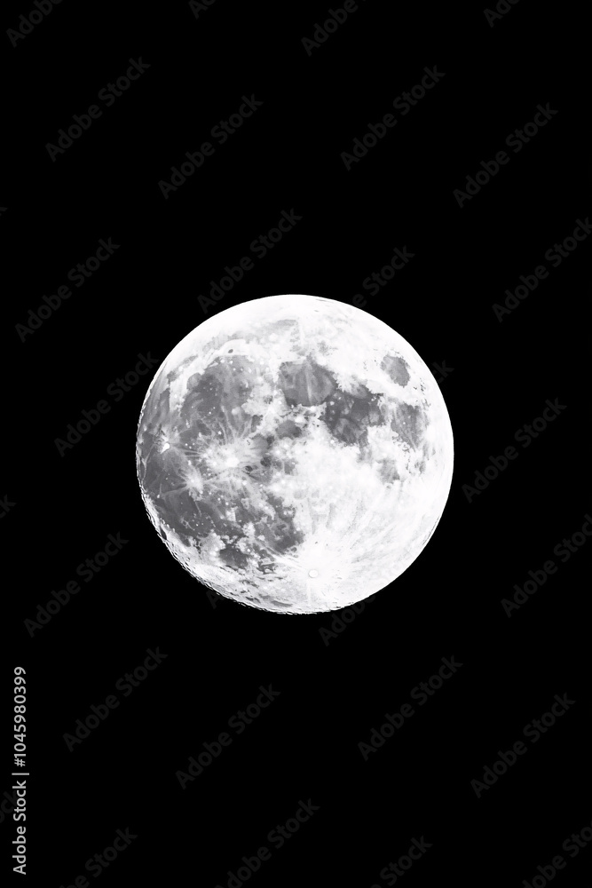 Obraz premium Full Moon Against Black Background