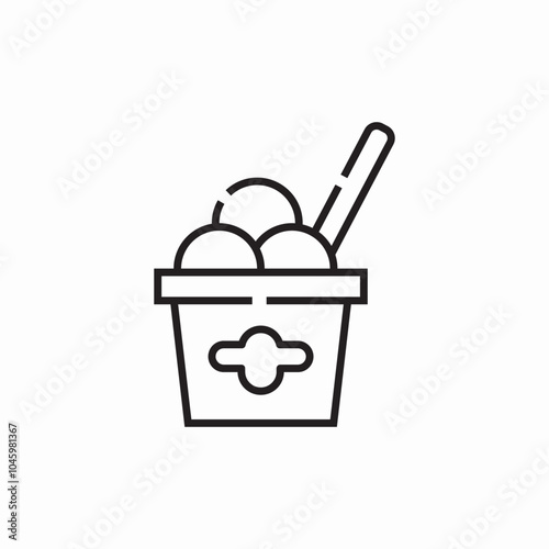 ice cream balls sweet icon sign vector