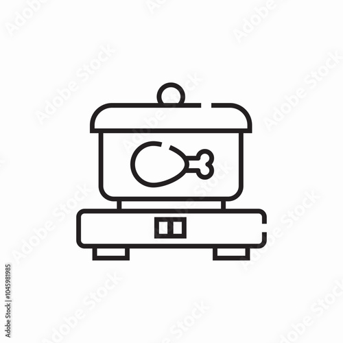 multicoocker chiken leg icon sign vector
