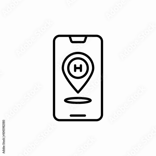 phone hospital locaiton icon sign vector