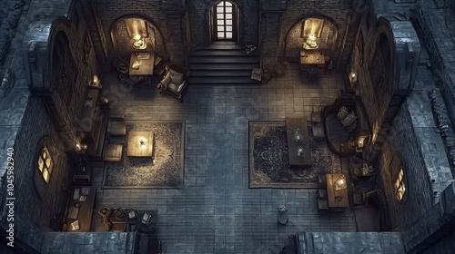 Vampires Room Battlemap - Detailed fantasy room map for battles