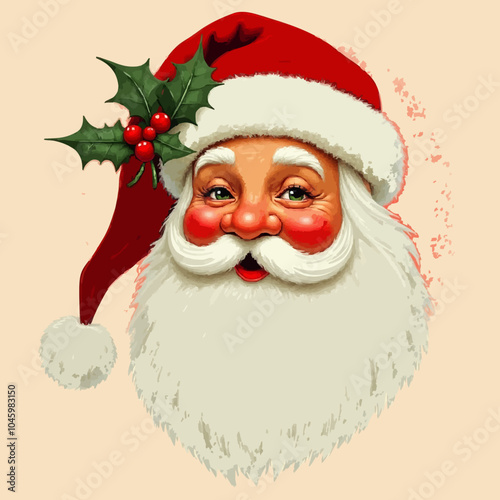 Weihnachtsmann mit Mistelzweig
