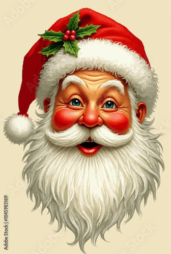 Weihnachtsmann mit Mistelzweig
