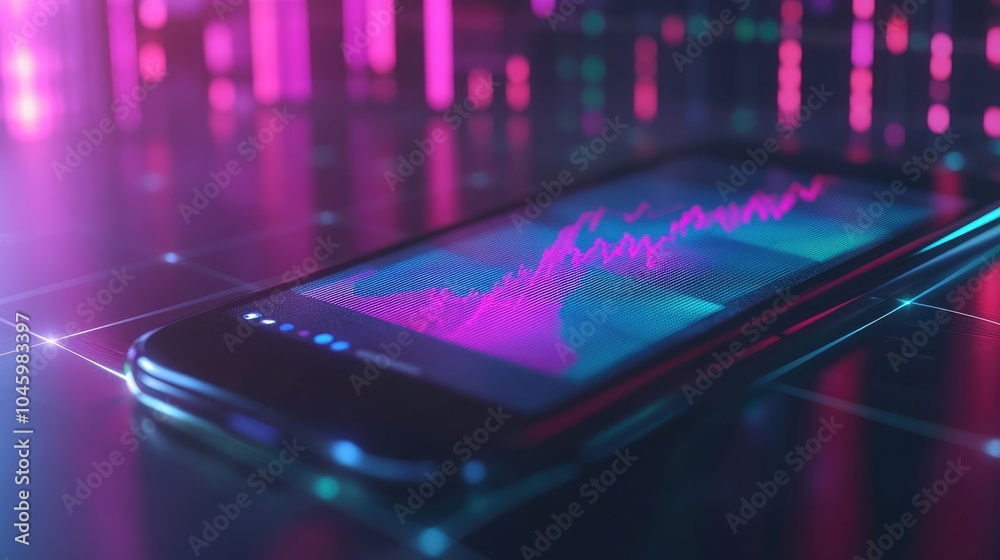 Stock Market Data on Smartphone - 3D Financial Illustration Stock Market Data on Smartphone - 3D Financial Illustration