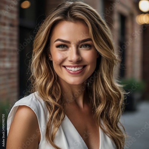 Portrait of beautiful smiling woman. Professional female assistant with a nice smile